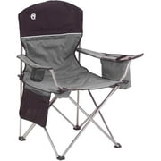 Coleman Portable Quad Camping Chair with 4-Can Cooler, Cushioned Seat & Back with Side Pockets & Cup Holder, Carry Bag Included