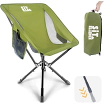 Portable Camping Chair - Adjustable Height Folding Chair, Compact Collapsible Chair Setup , Outdoor Chair for Camping, Beach, Sports/Music Events, Supports