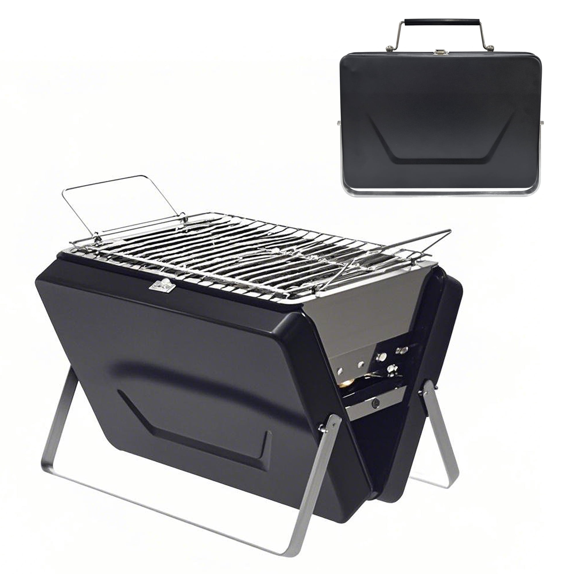 Portable Camping Charcoal Grill, Folding Stainless Steel Stove for Outdoor Cooking BBQ Camping Hiking Picnic Backpacking