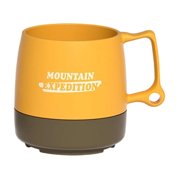 Portable Camping Coffee Cup – 9oz Plastic Outdoor Tea Mug with Hanging Loop, Beige