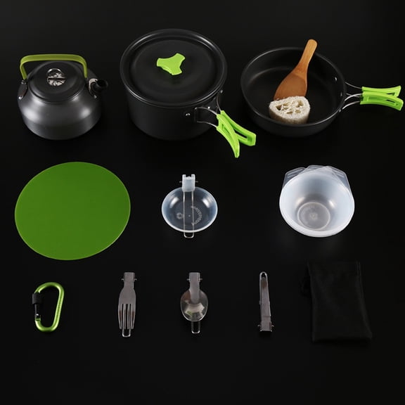 Portable Camping Cookware Set: Non-Stick Aluminum Gear for Outdoor Cooking!