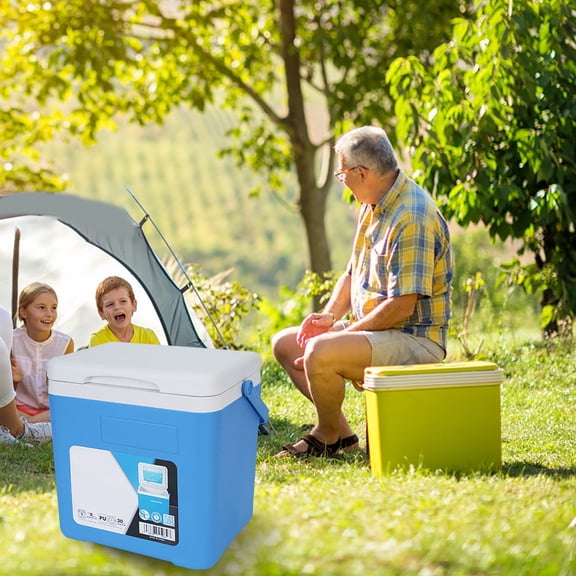 Portable Camping Cooler with Ice Retention - Insulated Hard Cooler Box for Outdoor Activities Heavy Duty Leakproof Design for Beach, Fishing Car Trips Keeps Beverages Cold(8.62*6.57*8.78Inch)