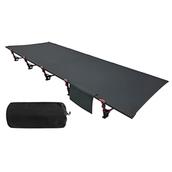 Portable Camping Cot Sleeping Cot Ultralight Backpacking Cot Bed for Outdoor Hiking Travel Beach Mountaineering Black