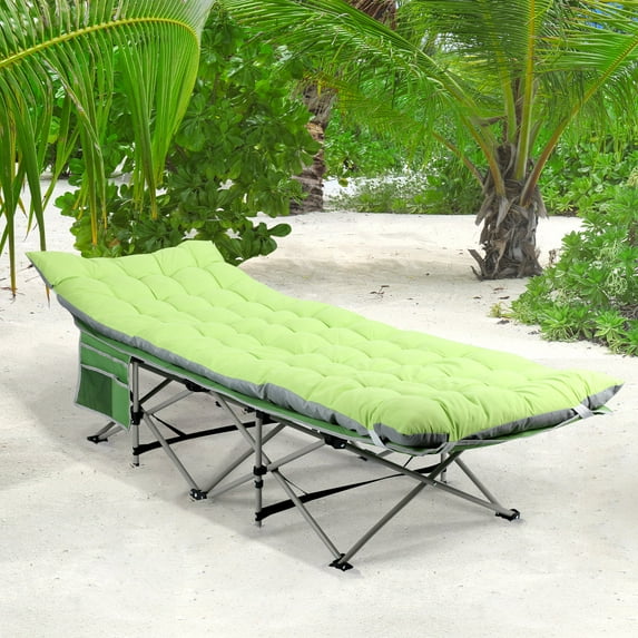 Portable Camping Cot with Mattress, Folding Sleeping Cots for Adults Max Load 450 LBS for Camping Tent Office Outdoor Travel