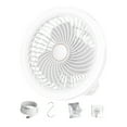 thumbnail image 1 of Portable Camping Fan with LED Lantern, Rechargeable Battery Operated Fan, 3 Speeds, Hanging Hook for Tent, RV, Travel, Worksite, and Home Use, 1 of 8