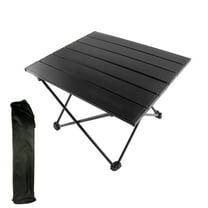 Portable Camping Folding Table - Lightweight Aluminum Alloy Top with Carry Bag for Outdoor Picnic, Beach, and Fishing, Compact and Sturdy Design, Black