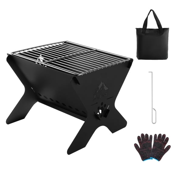 Portable Camping Grill Heavy Duty Charcoal Grills Outdoor Barbecue Stove with Carry Bag for Outdoor Cooking