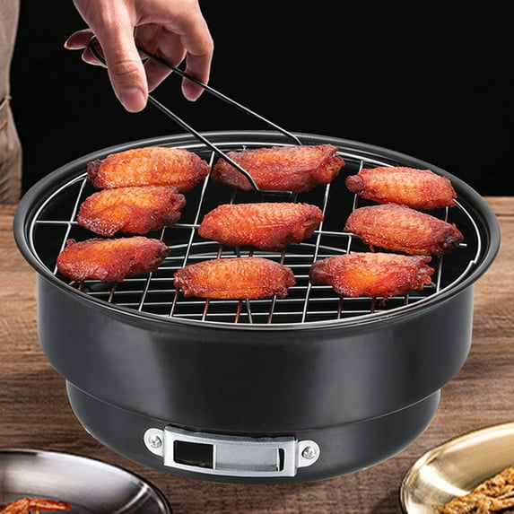 Portable Camping Grill Stove | Foldable Charcoal Wood Burning Stove for Outdoor BBQ, Picnics & Backpacking | Compact Alloy Grill with Non-Stick Grid for Cooking Meat, Fish & Vegetables