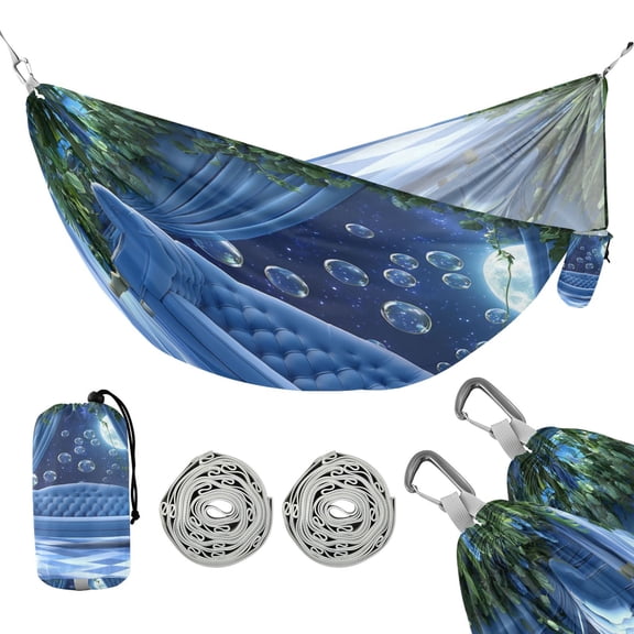 Portable Camping Hammock 300lb Capacity Single Travel Hammock Foldable Design for Backpacking, Hiking, Travel Blue Sofa