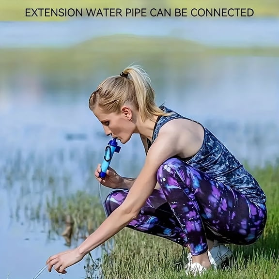 Portable Camping Hiking Emergency Life Survival Purifier Water Filter Straw Tool