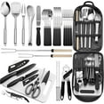 thumbnail image 1 of Portable Camping Kitchen Utensil Set-27 Piece Cookware Kit, Stainless Steel Outdoor Cooking and Grilling Utensil Organizer Travel Set Perfect for Travel, Picnics, RVs, Camping, BBQs, Parties and More, 1 of 10