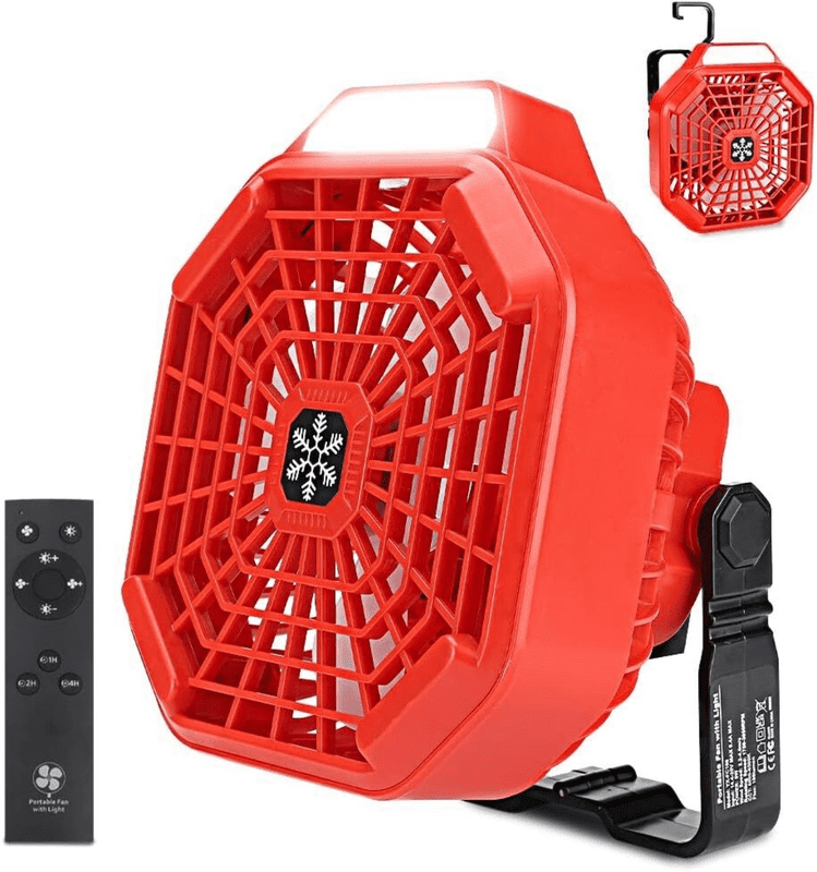 Portable Camping LED Tent Fan for Milwaukee 18V Li-ion Battery with Lamp Remote