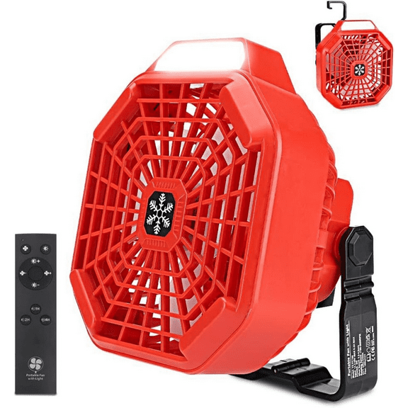 Portable Camping LED Tent Fan for Milwaukee 18V Li-ion Battery with Lamp Remote