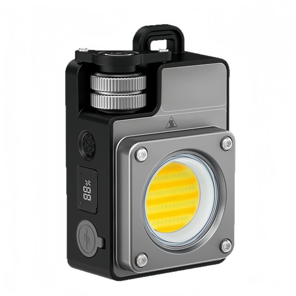 Portable Camping Light, 3500LM Adjustable LED Camping Lantern Rechargeable with 2.5-15H Runtime&Screen, Alloy Waterproof Flashlight for Power Outages, Emergency, Hurricane(Beige)