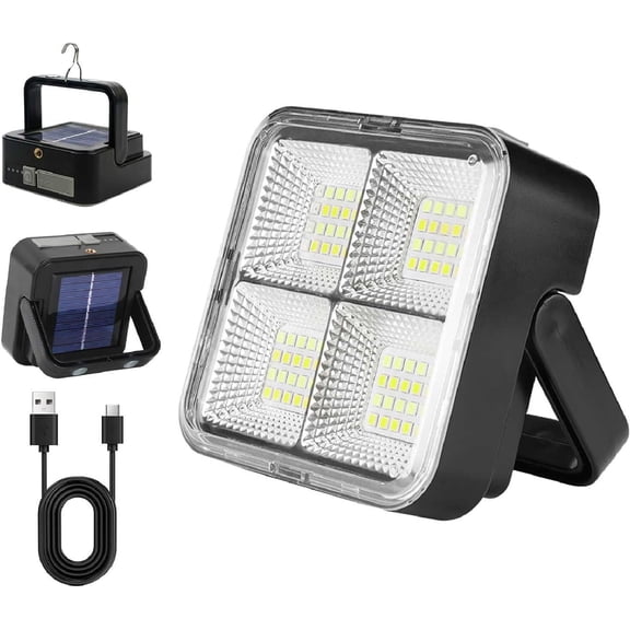 Portable Camping Light Type-C Rechargeable Magnetic Compact Light with Foldable Stand 2-in-1 Hands-Free Lanterns & Emergency Signal for Power Outages Hiking Camping Essentials