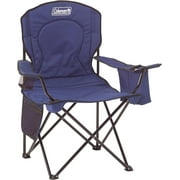Coleman Portable Quad Camping Chair with 4-Can Cooler, Cushioned Seat & Back with Side Pockets & Cup Holder, Carry Bag Included
