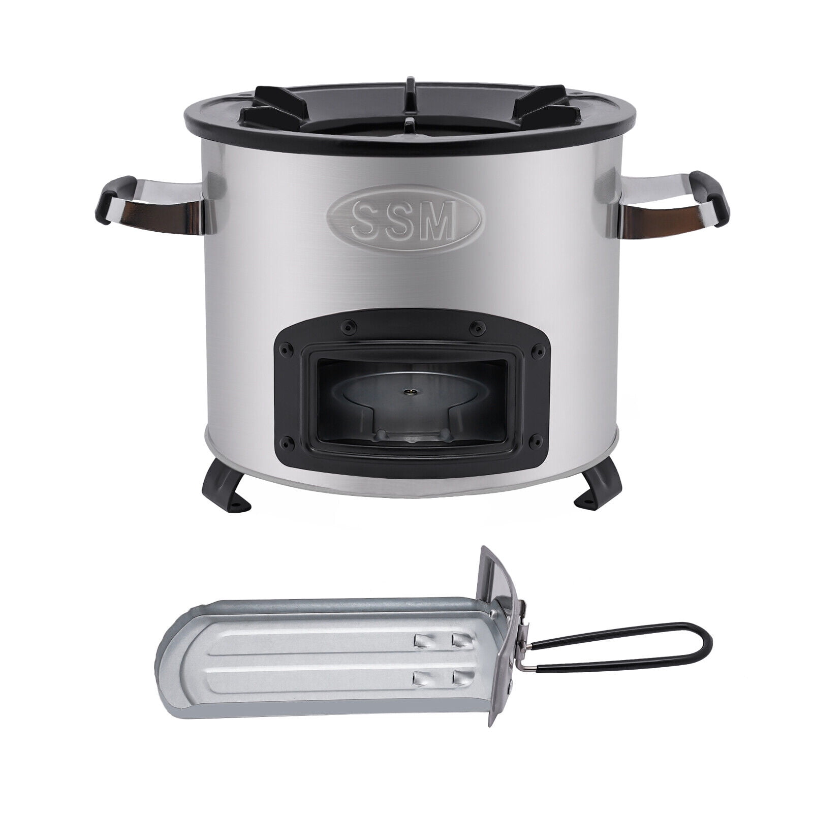 Portable Camping Rocket Stove + Storage Bag, Charcoal Burning, Outdoor