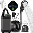 thumbnail image 1 of Portable Camping Shower, 6000mAh Rechargeable Camp Shower Pump with USB Cable & Electric Outdoor Shower Head Sprayer for Camping, Hiking, Pet Bathing, Washing, 1 of 7