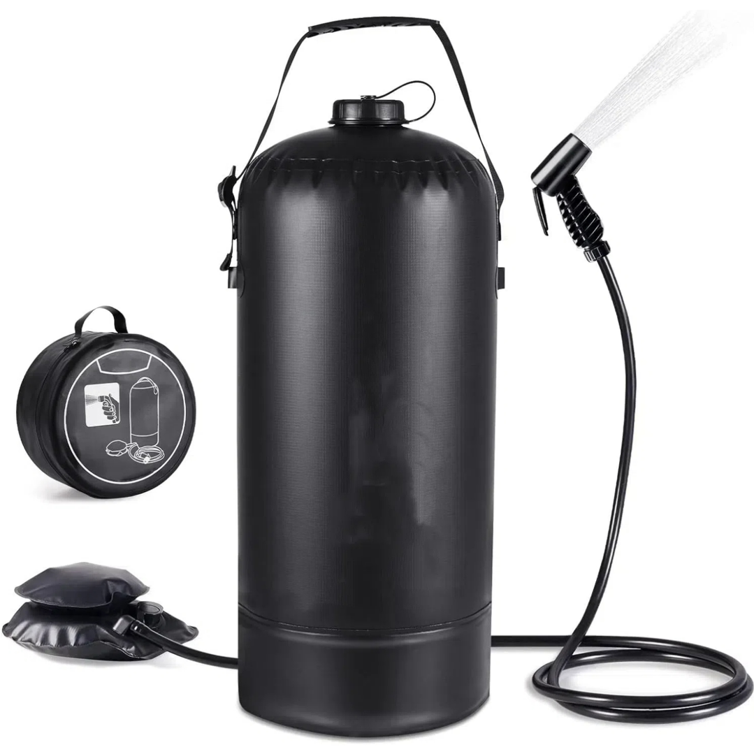 Portable Camping Shower, Leak Proof 3 Gallon Camping Shower with Foot Pump, Pressure Camping Shower Bag with Storage Bag,Easy Set Up Large Water Inlet Outdoor Shower for Camping Beach Hiking Climbing