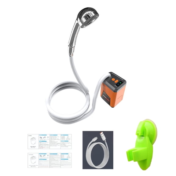Portable Camping Shower Pump Rechargeable Electric Shower Pump Outdoor Handheld Shower Head Sprayer Easy to Use