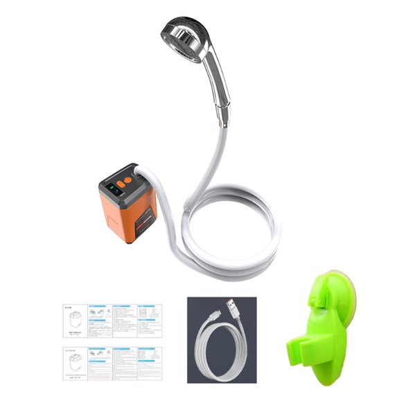 Portable Camping Shower Pumps Rechargeable Electric Shower Pumps Outdoor Handheld Shower Head Sprayer Easy to Use