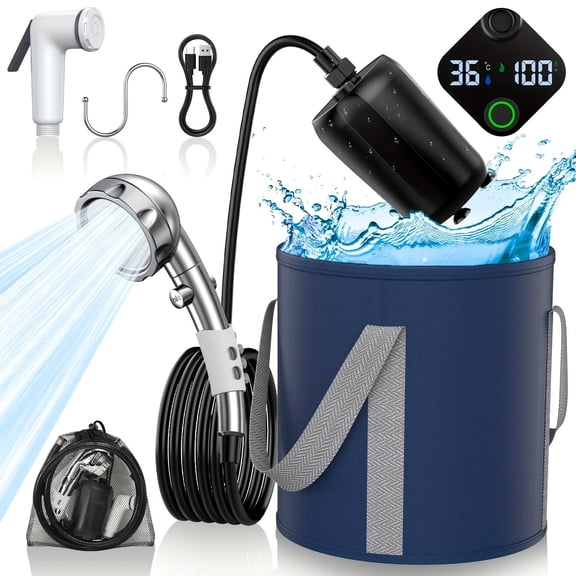 Portable Camping Shower Rechargeable Camp Pump for Hiking Travel Outdoor