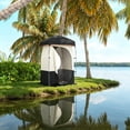 thumbnail image 1 of Portable Camping Shower Tent with 5.3 Gallon Solar Shower Bag Black Oxford Fabric Privacy Changing Tent with Removable Floor Mat Steel Frame Outdoor Shower Shelter with Ground Stakes and Carry Bag, 1 of 6