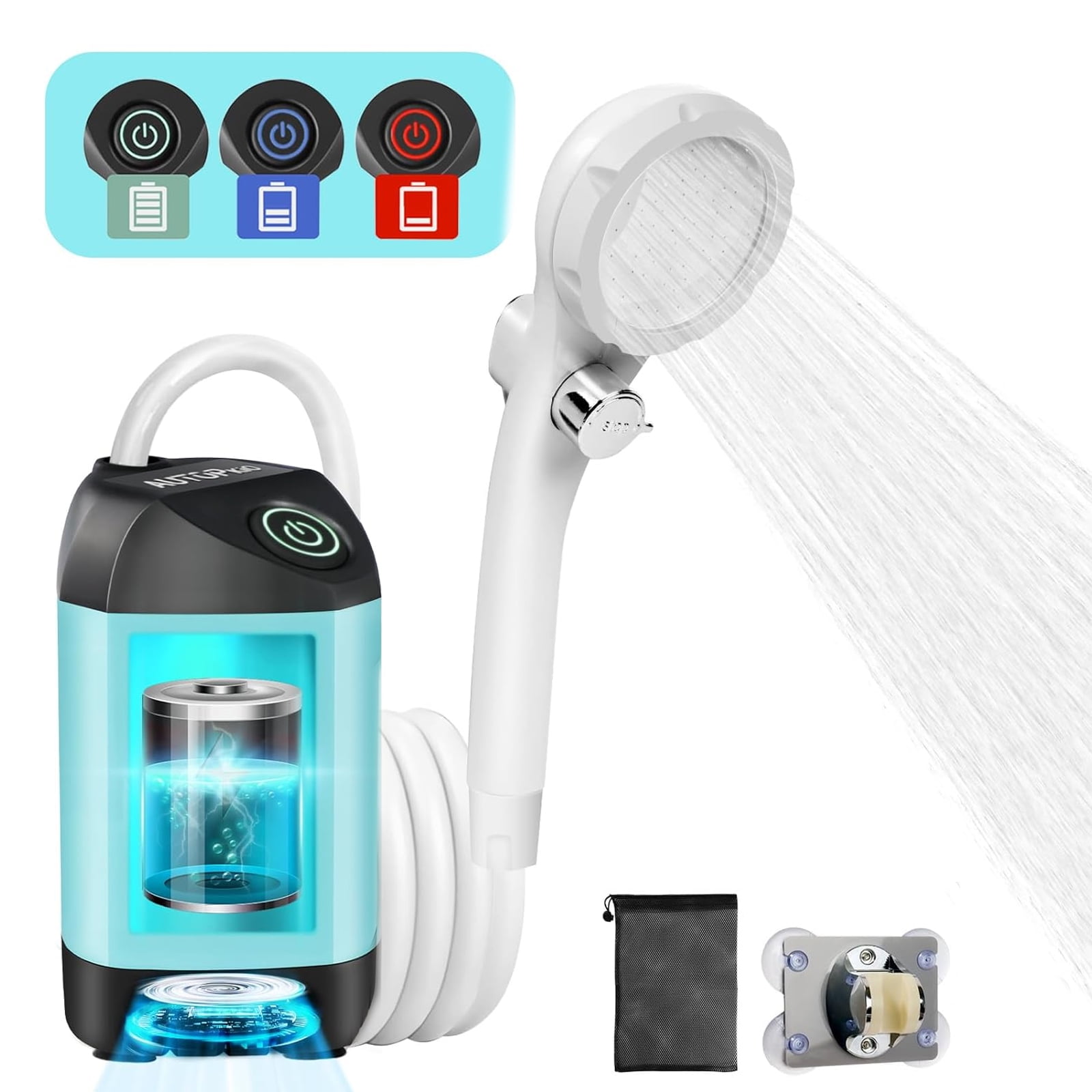 Portable Camping Shower - Upgraded Outdoor Shower with Pressurizer ...