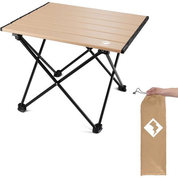 Portable Camping Side Table, Ultralight Aluminum Folding Beach Table with Carry Bag for Outdoor Cooking, Picnic, Camp, Boat, Travel