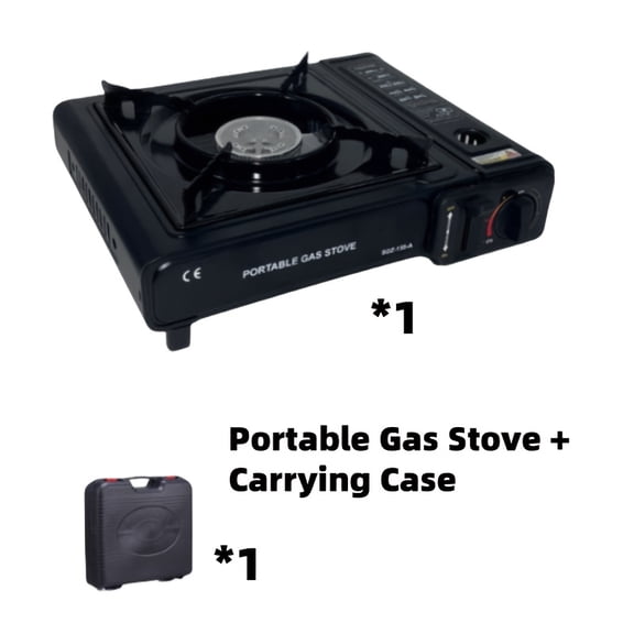 Portable Camping Stove 7850 BTU with Precise Temperature Control, Wind Protection, Easy-Clean Porcelain Grate, Matchless Ignition & Carry Case for Outdoor Picnic, BBQ & Patio Cooking