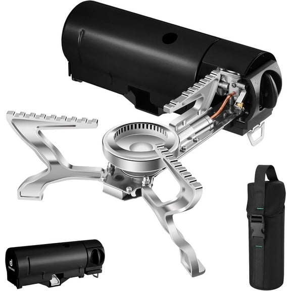 Portable Camping Stove Butane 1400W Gas Stove Collapsible Backpacking Stove for Indoor Outdoor Cooking Hiking and Picnic