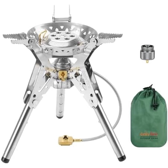 Portable Camping Stove with Storage Bag, Foldable Propane Gas Stove Multi-fuel, Camp Stove for Patio Cooking Hiking Picnic RV Tailgating Emergency Use, Stainless Steel GS350$$Sport & Recreation Other