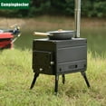 thumbnail image 1 of Portable Camping Stove Wood Burning Outdoor Stove with Chimney Pipe for BBQ and Tent Shelter Heating Cooking, 1 of 14