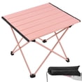 Portable Camping Table with Aluminum Table Top, Folding Beach Table ...