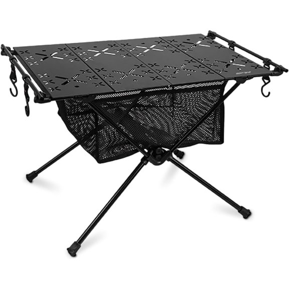 Portable Camping Table, Black Aluminum Folding IGT Table, 14.5" x 23.2" x 15.34" inches, Camping, Beach, Picnic, BBQ, Hiking, Fishing
