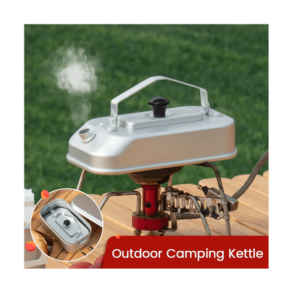 Portable Camping Tea Kettle Aluminum Alloy Camping Boiling Water Pot with Handle Outdoor Cookware for Travel Backpacking