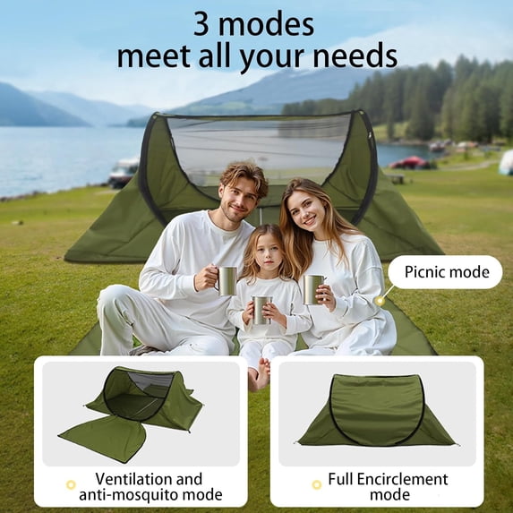 Portable Camping Tent with Double Door Design, Folding Mosquito Net Shelter for and 2 Person Adventures