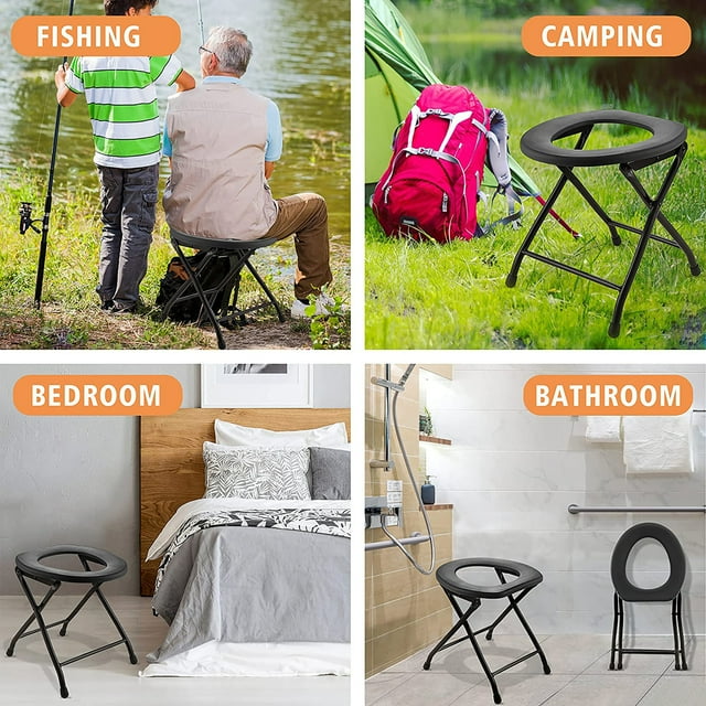 Portable Camping Toilet Seat, Folding Toilet Seat for Outdoor Camping