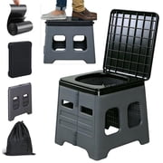 Portable Camping Toilet, Portable Folding Toilet with Lid, Travel Potty for Adults, Foldable Toilet Potty Car Toilet with Garbage Bag & Storage Bag, Travel Toilet for RV Car Hiking, Beach, Travel