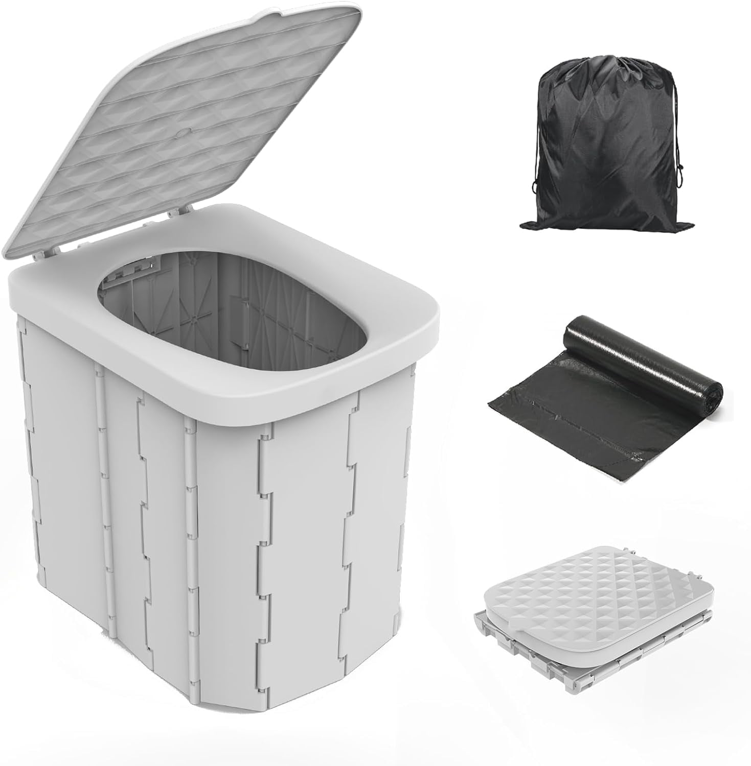 Portable Camping Toilet for Adults XL Portable Folding Toilet with Lid,Travel Portable Potty