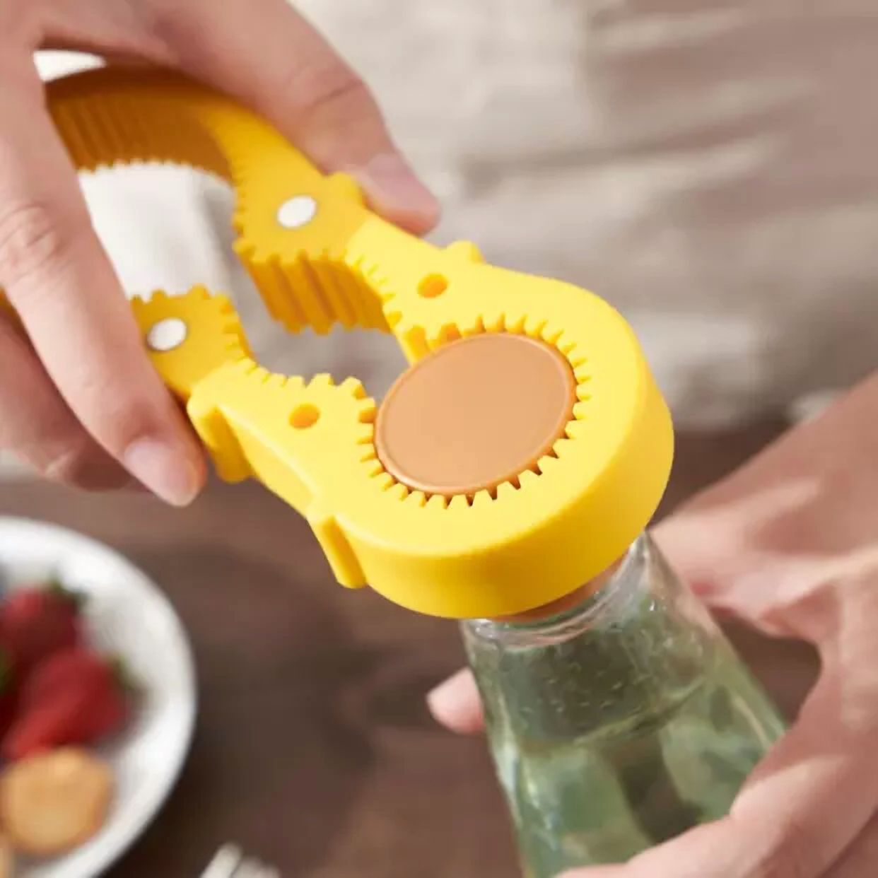 Portable Can Opener Multi Purpose Jar Lids Bottle Cap Grip Rubber Opener Tool