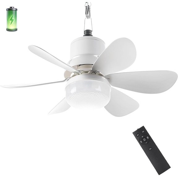 Portable Canopy Tent Fan, 18" Operated Ceiling Fan Light with Remote for Outdoor Gazebo Patio Camping RV