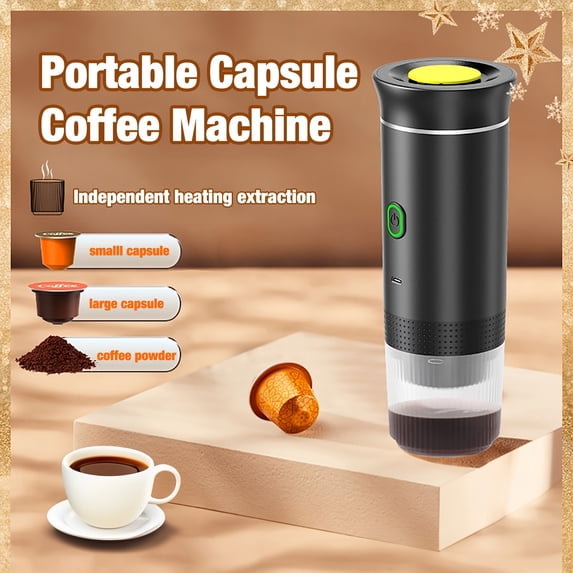 Portable Capsule Coffee Machine, Fully Automatic Wireless Heating Electric Espresso Maker, Pump Extraction for Italian American Coffee, Car Mounted & Travel Use for Outdoor Home
.