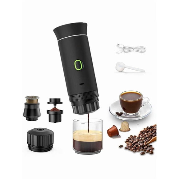 Portable Capsule Coffee Machine - Fully Automatic Wireless Heating, Espresso Maker for Home/Office/Outdoor/Car
