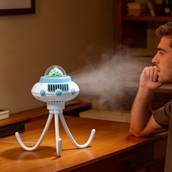 Portable Capsule Small Desk Fan, Personal Desktop Fan Neck Fans That Blow Cold Air, Ventilador Recargable Fan for Travel, Camping, Beach Essentials