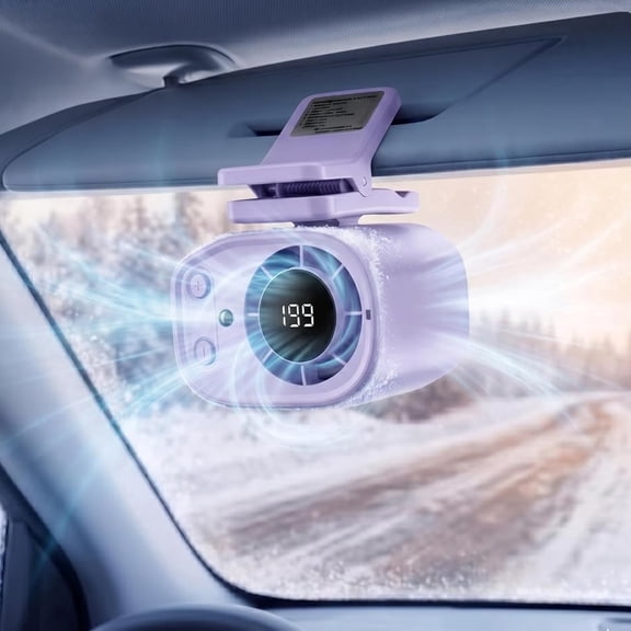 Portable Car AC, 2026 New Car Clip on Air Conditioner Fan with LED Display, 360 Rotation, 199 Speeds Adjustable Mini Cooling System for Auto Vehicle Van Truck SUV RV