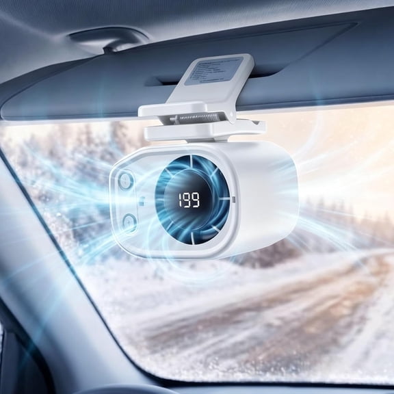 Portable Car AC, 2026 New Car Clip on Air Conditioner Fan with LED Display, 360 Rotation, 199 Speeds Adjustable Mini Cooling System for Auto Vehicle Van Truck SUV RV