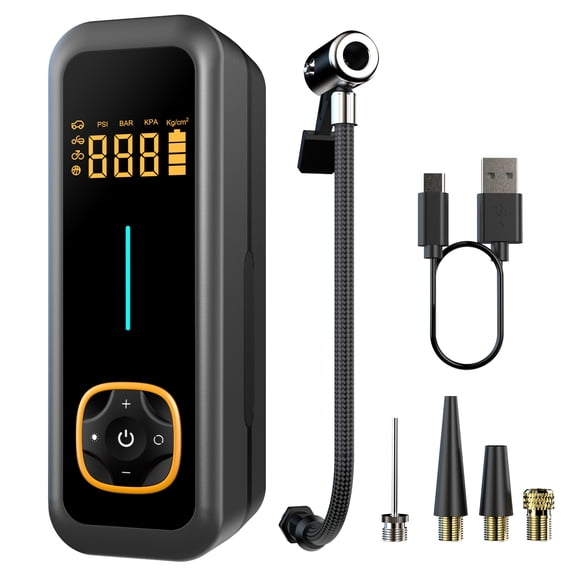 Portable Car Air Compressor with Smart Digital Display - Universal for Bicycles & Vehicles