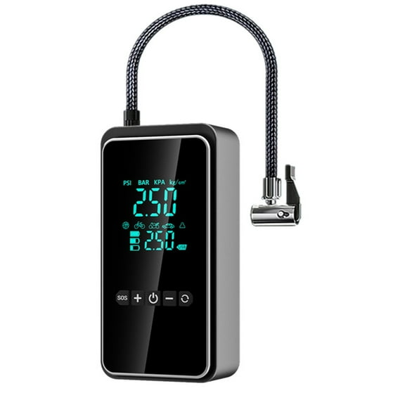 Portable Car Air Pump 12V 72W 0.2-10.3 Bar Pressure Led Light Auto Tire Inflator With Hose Nozzles For Cars Bikes Boats Emergency Use Compact Storage Design High Pressure Detection