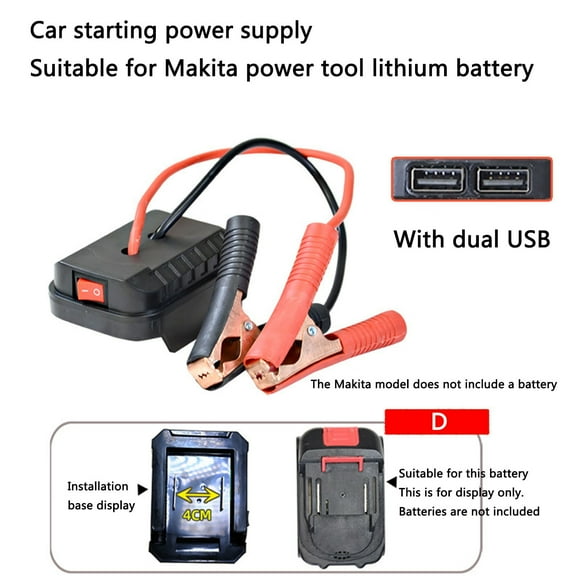 Portable Car Battery Jump Starter - Lithium Power Bank with USB Ports and Booster Cables